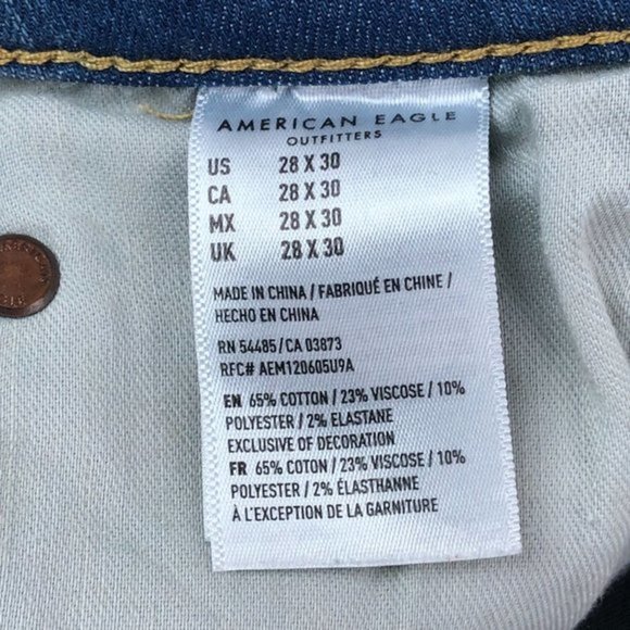 American Eagle Jeans Mens 28x30 Blue Next Level Flex Slim Straight - Picture 9 of 10
